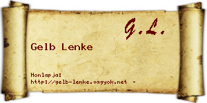 Gelb Lenke névjegykártya